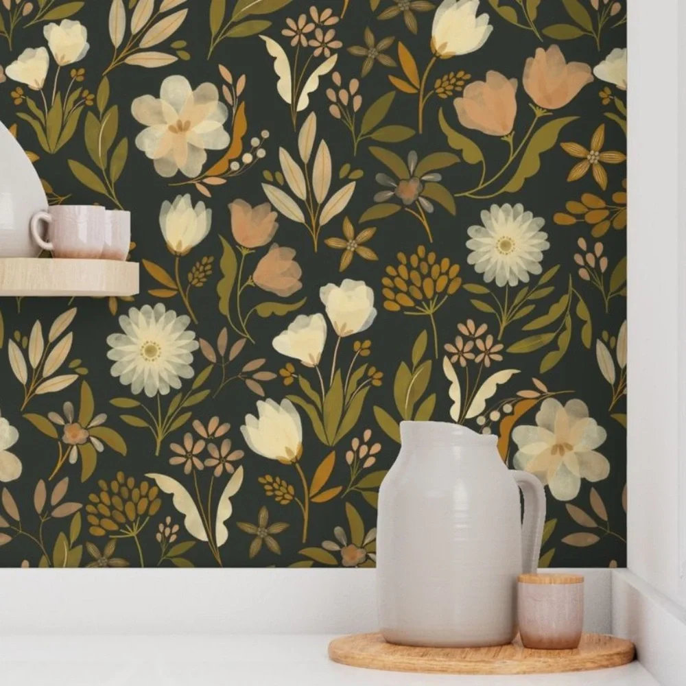 Vintage Garden Vinyl Wallpaper by Vivian Yiwing #2